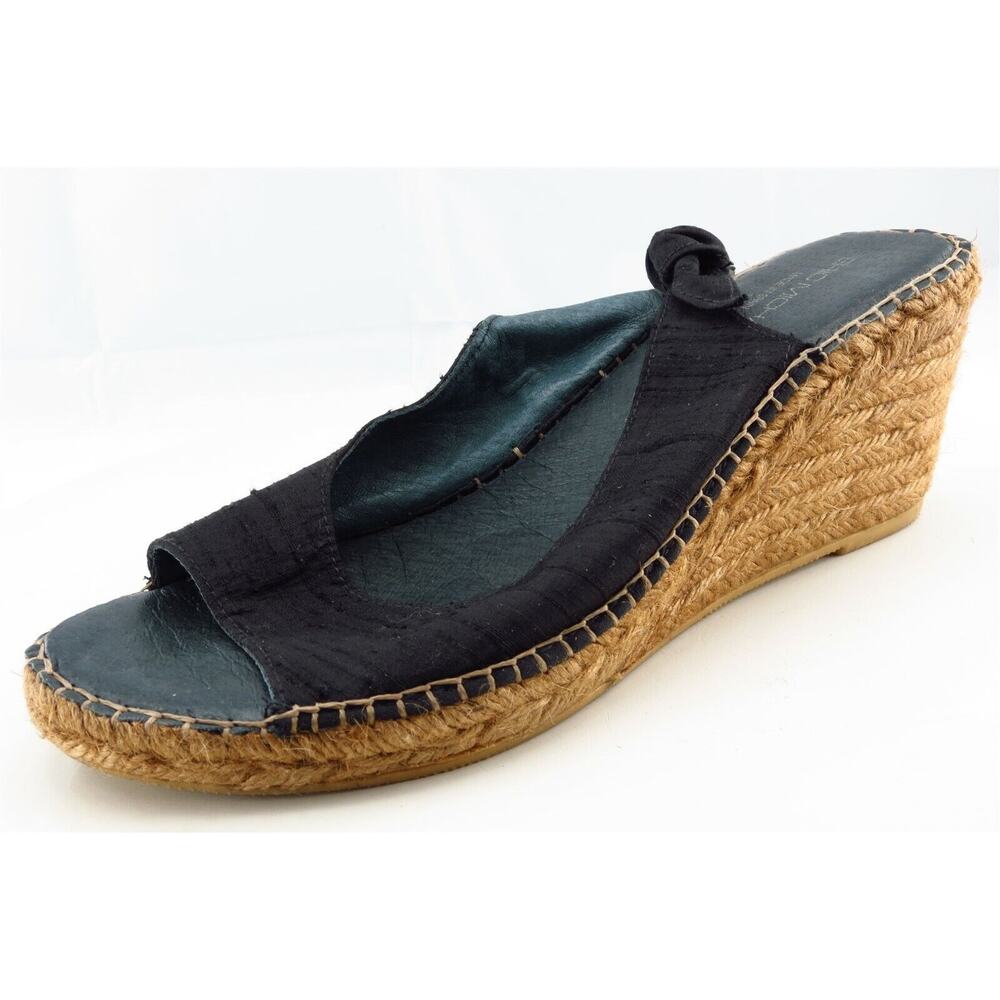 Eric Michael Size 42 M Black Slingback Fabric Women Sandal Shoes‎